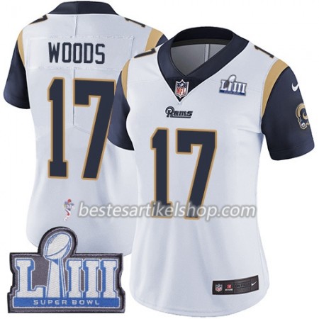 Damen Los Angeles Rams Trikot Robert Woods 17 Nike Weiß 2019 Super Bowl LIII